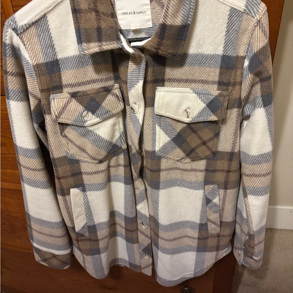 Thread & Supply Brown and Cream Utility Jacket - super soft